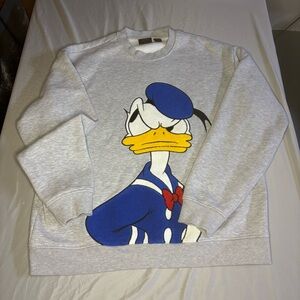 Disney x Forever 21 Donald Duck Graphic Sweatshirt Gray Men's Size XL Oversized